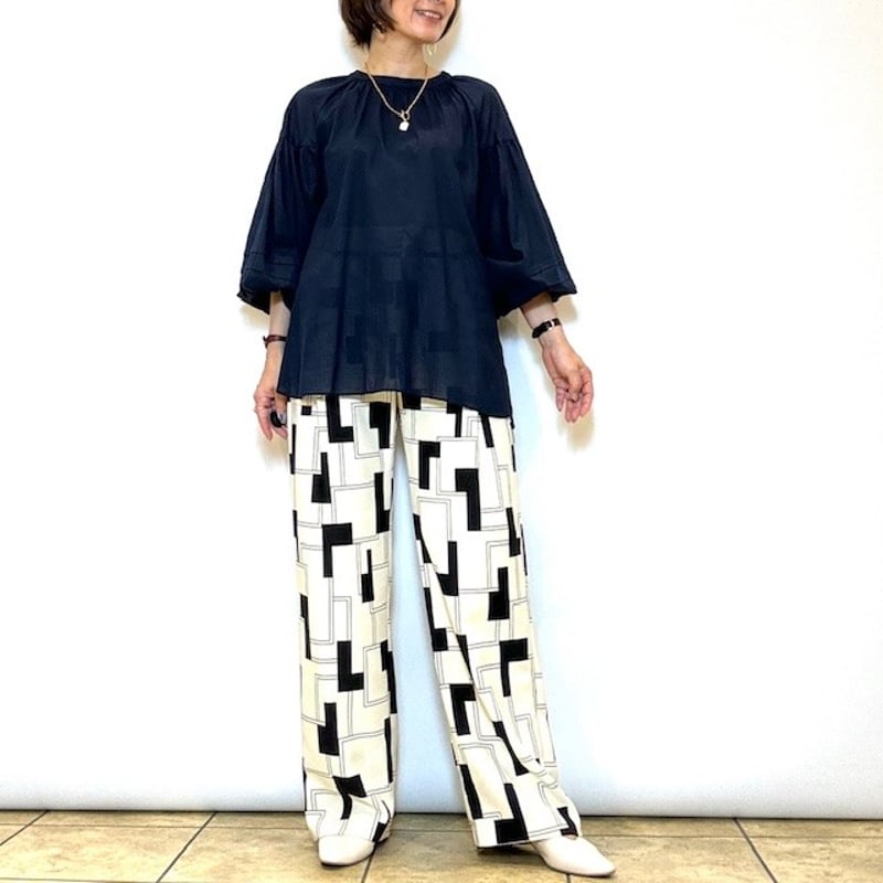 Lallia mu／ラリアムー】ブロックプリントパンツ | Aimant-エマン