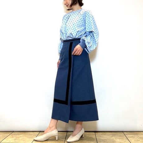【Brahmin／ブラーミン】リネンライクラップラインスカート