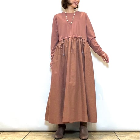 【ATELIER SIX／アトリエシックス】タフタコンビワンピース