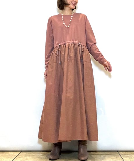 【ATELIER SIX／アトリエシックス】タフタコンビワンピース