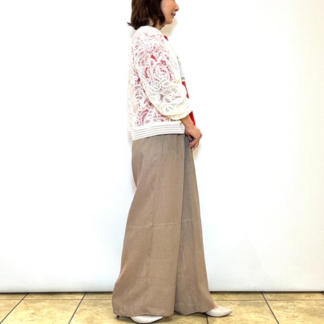 【Mylanka／ミランカ】ペイズリー刺繍フロントジップブルゾン