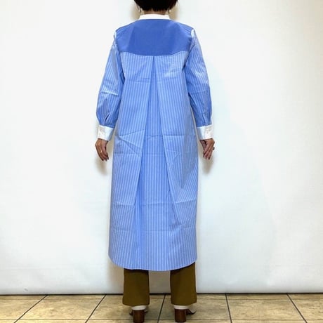 【C’est moijeu／セモワージュ】ニットコンビストライプロングシャツ