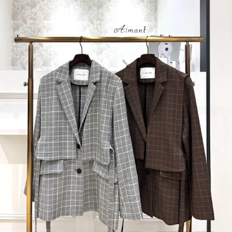 Lallia mu／ラリアムー】3wayチェックジャケットセットベスト