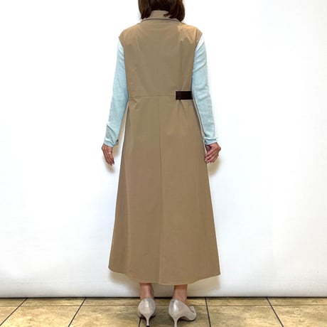 【BRAHMIN／ブラーミン】サイドベルトVネックワンピース