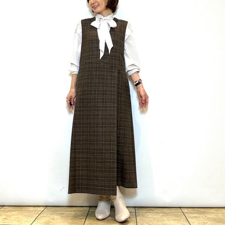 【Brahmin／ブラーミン】２WAYグレンチェックジャンパースカート