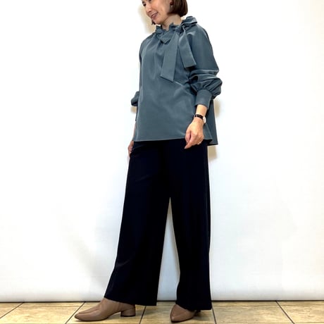 【Brahmin／ブラーミン】ハイウエスト起毛ワイドパンツ