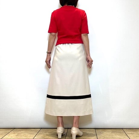 【Brahmin／ブラーミン】リネンライクラップラインスカート