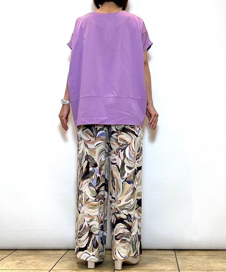 【Srieee／シュリ】マーブル柄シルクライクパンツ