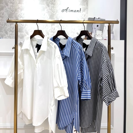 ANAYI ライトグログランベルスリーブブラウス