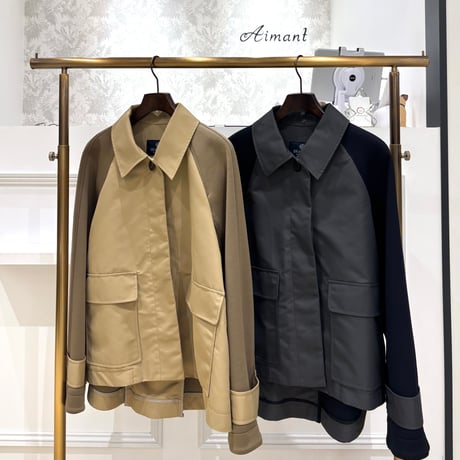 新品CEaRET FROM araara⭐︎ショートブルゾンコート⭐︎ネイビー ブルゾン - ARTHUR FASHION WORLD