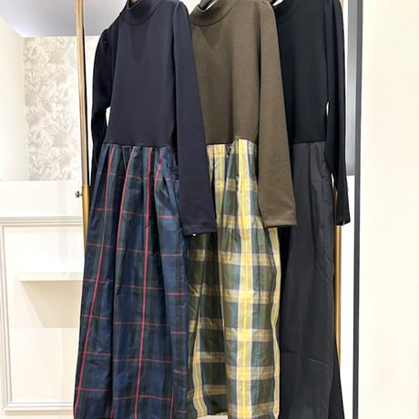 【Mylanka／ミランカ】ドッキングタフタワンピース