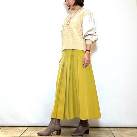 【Brahmin／ブラーミン】アシンメトリープリーツデザインスカート