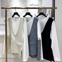 【trois／トロワ】ECOスラブツイードレイヤードプルオーバー