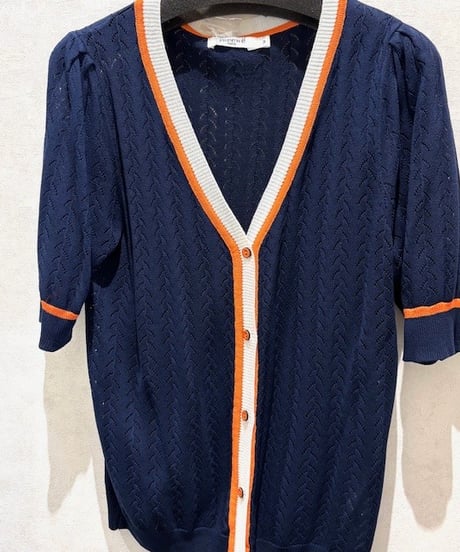 【IMPORT／インポート】パイピングメッシュカーディガン