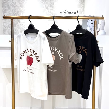 【Le MARAIS ／ル マレ】アップルスパンコールロゴTシャツ