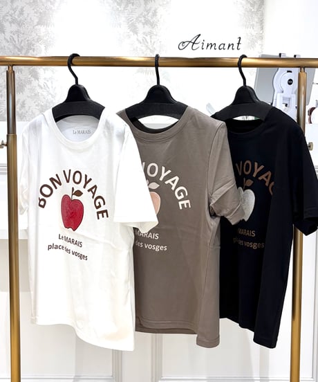 【Le MARAIS ／ル マレ】アップルスパンコールロゴTシャツ