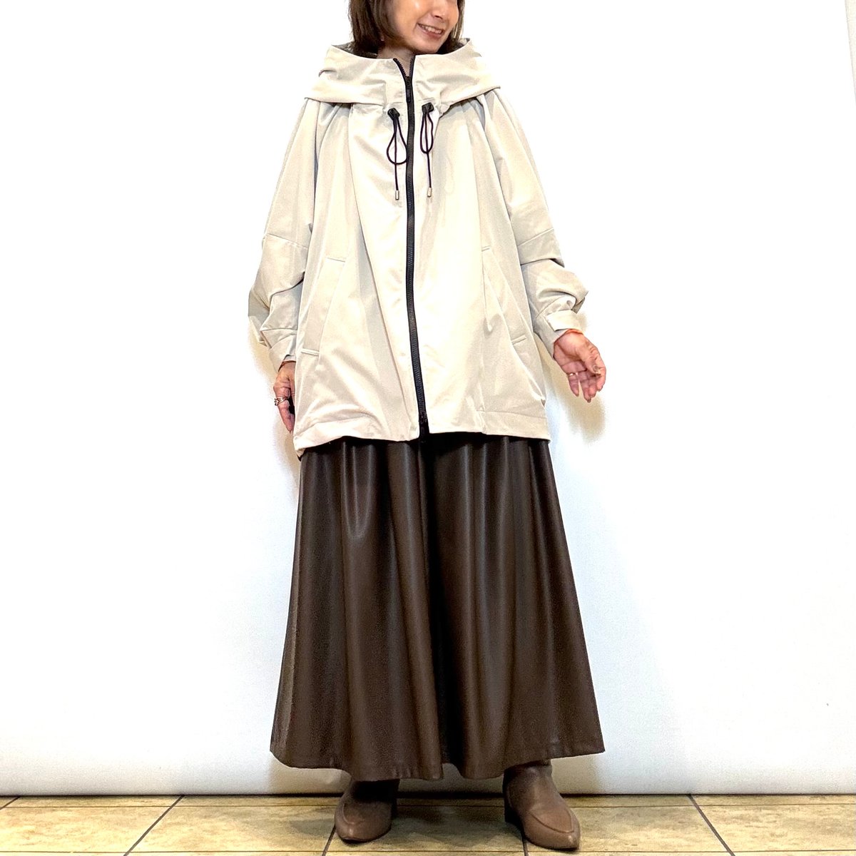 Lallia mu／ラリアムー】キルトフードミドルコート | Aimant-エマン