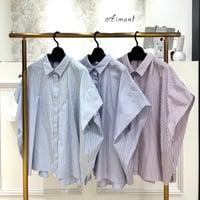 【Le MARAIS／ル マレ】ブロードストライプポンチョブラウス