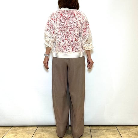 【Mylanka／ミランカ】ペイズリー刺繍フロントジップブルゾン