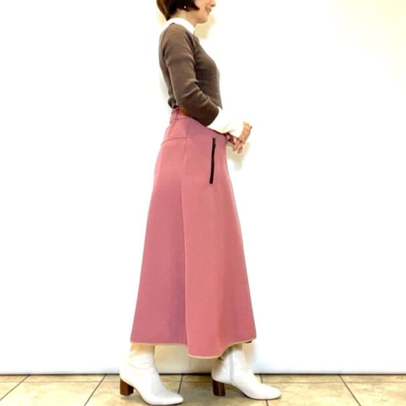 Lallia mu／ラリアムー】プリーツドッキングパイピングスカート