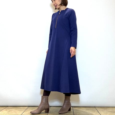 【KOKIA／コキア】ストレッチジャージージップワンピース