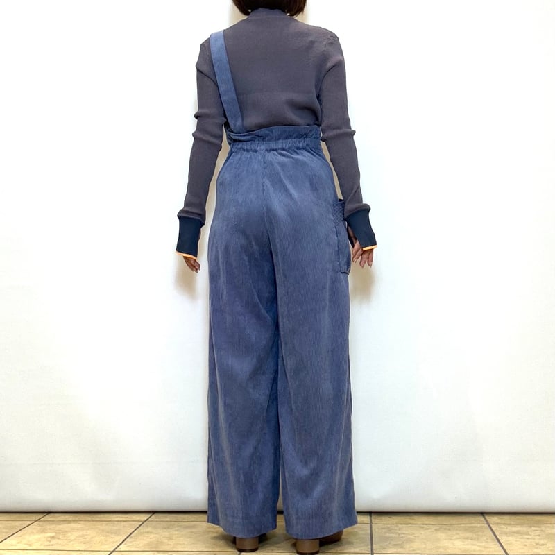 Lallia mu／ラリアムー】ワンショルダーコーデュロイパンツ