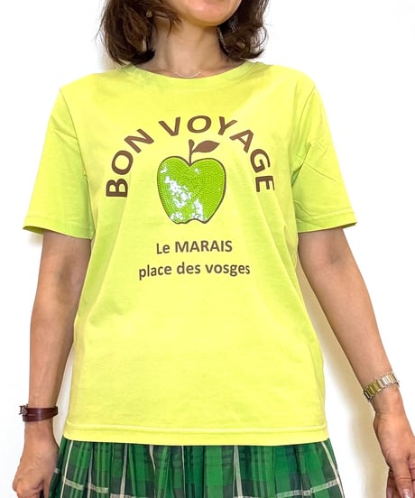 【Le MARAIS ／ル マレ】アップルスパンコールロゴTシャツ