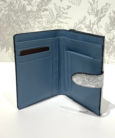 【SAN HIDEAKI MIHARA／サンヒデアキミハラ】メール型 二つ折り財布／レオパード箔押し
