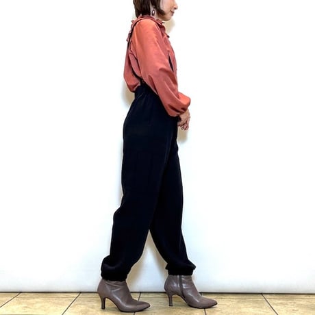 【Srieee／シュリ】サスペンダーサテンカーゴパンツ