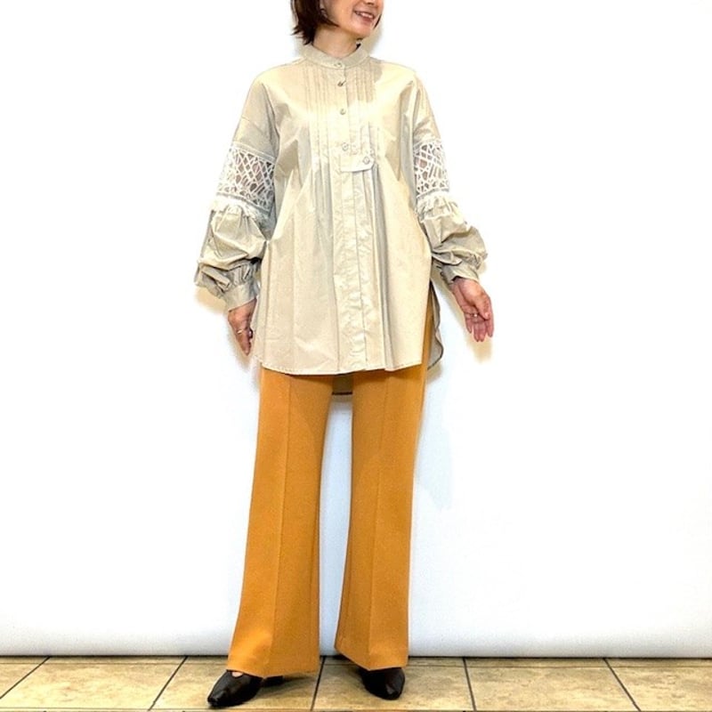 Lallia mu／ラリアムー】スムースポンチフレアパンツ | Aimant-エマン