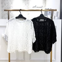【Mylanka／ミランカ】カットジャガードシフォンプルオーバー