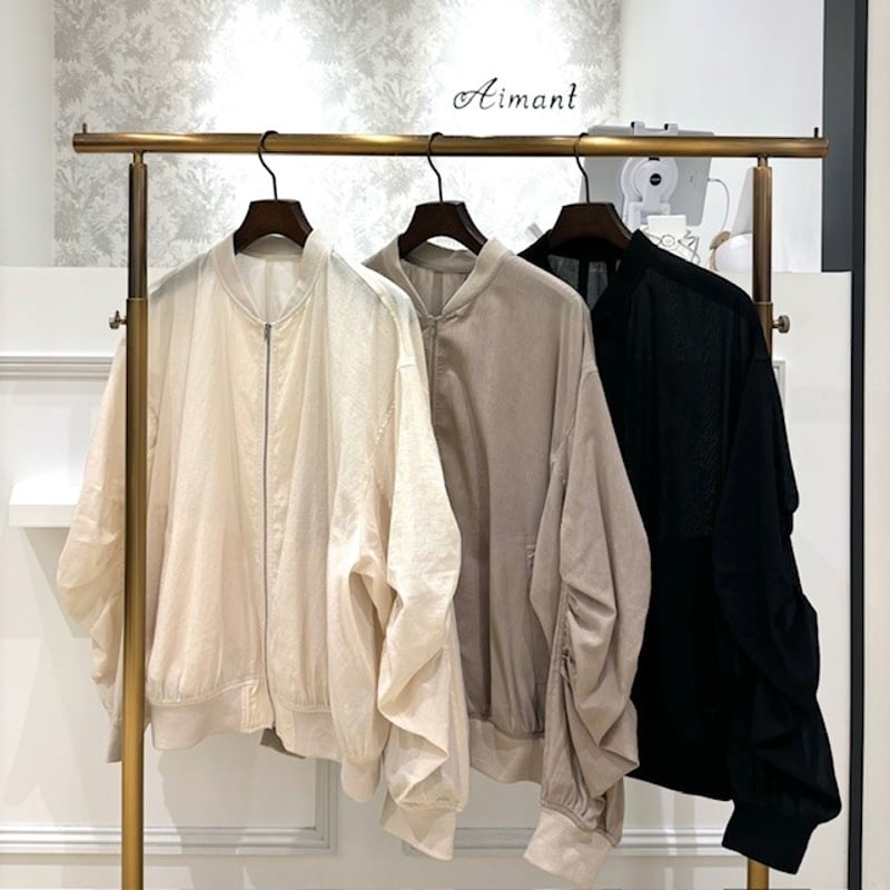 mckeeです！cafune 【新品】袖ギャザーシアーブルゾン cafune／カフネ】シアーギャザーブルゾン | Aimant-エマン