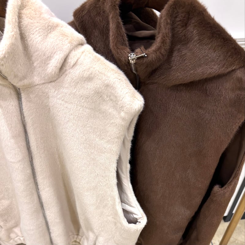 Atelier brugge／アトリエブルージュ】シャーリングファーフーデッド