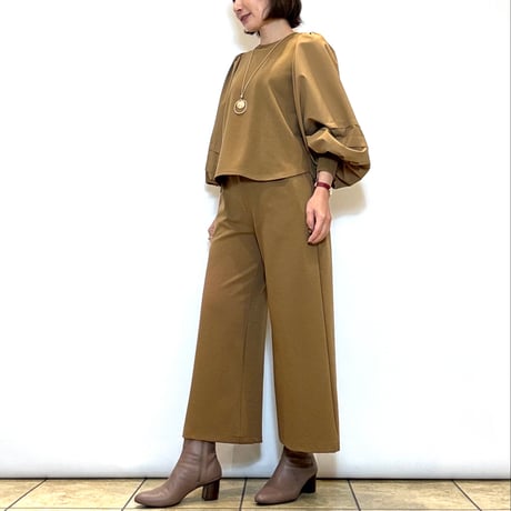 【Mylanka／ミランカ】タフタスリーブ ストレッチポンチプルオーバー