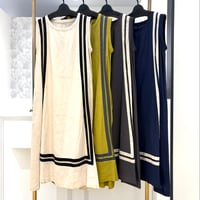 【ATELIER SIX／アトリエシックス】リネン混配色ラインワンピース