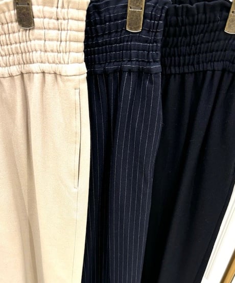 【PASSIONE／パシオーネ】シャーリングハイウエストワイドパンツ