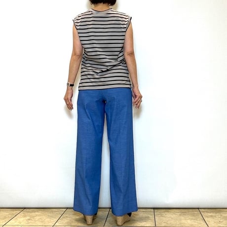 【Srieee／シュリ】麻混プレスワイドパンツ