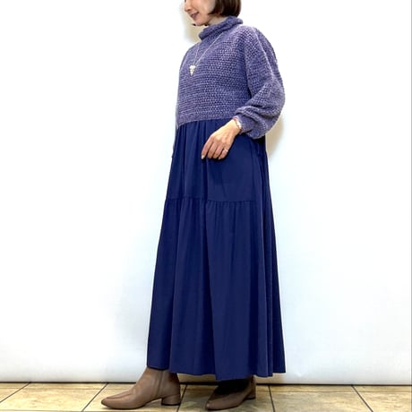 【C’est moijeu／セモワージュ】ボトルネックメッシュプルオーバー