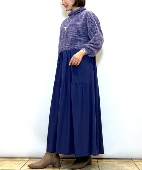 【C’est moijeu／セモワージュ】ボトルネックメッシュプルオーバー