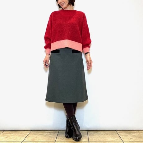 【Brahmin／ブラーミン】キッドモヘヤ配色ラインニット