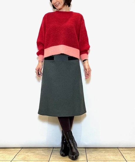 【Brahmin／ブラーミン】キッドモヘヤ配色ラインニット