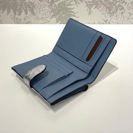 【SAN HIDEAKI MIHARA／サンヒデアキミハラ】メール型 二つ折り財布／レオパード箔押し