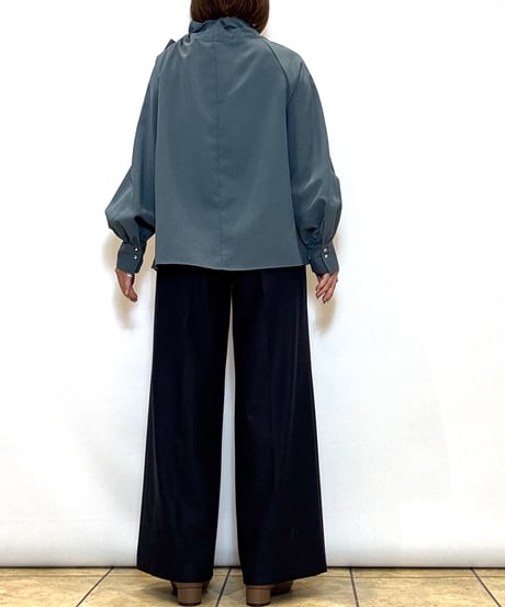 【Brahmin／ブラーミン】ハイウエスト起毛ワイドパンツ