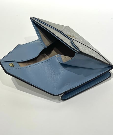 【SAN HIDEAKI MIHARA／サンヒデアキミハラ】メール型 二つ折り財布／レオパード箔押し