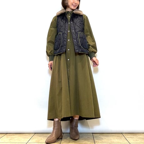 【Brahmin／ブラーミン】ファーカラー キルティング中綿ベスト
