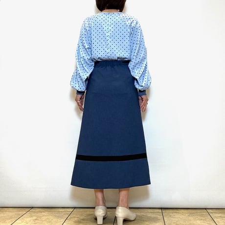 【Brahmin／ブラーミン】リネンライクラップラインスカート