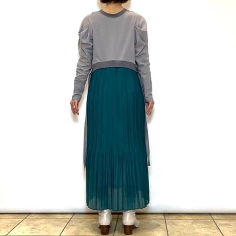 【Lallia mu／ラリアムー】2WAYダブルフェイスカットソーワンピース
