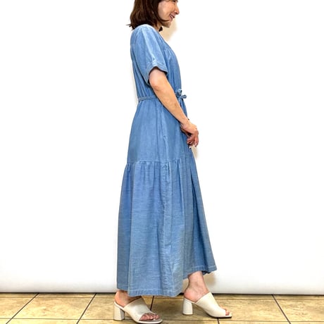 【Le MARAIS／ル マレ】シャーリングデニムワンピース