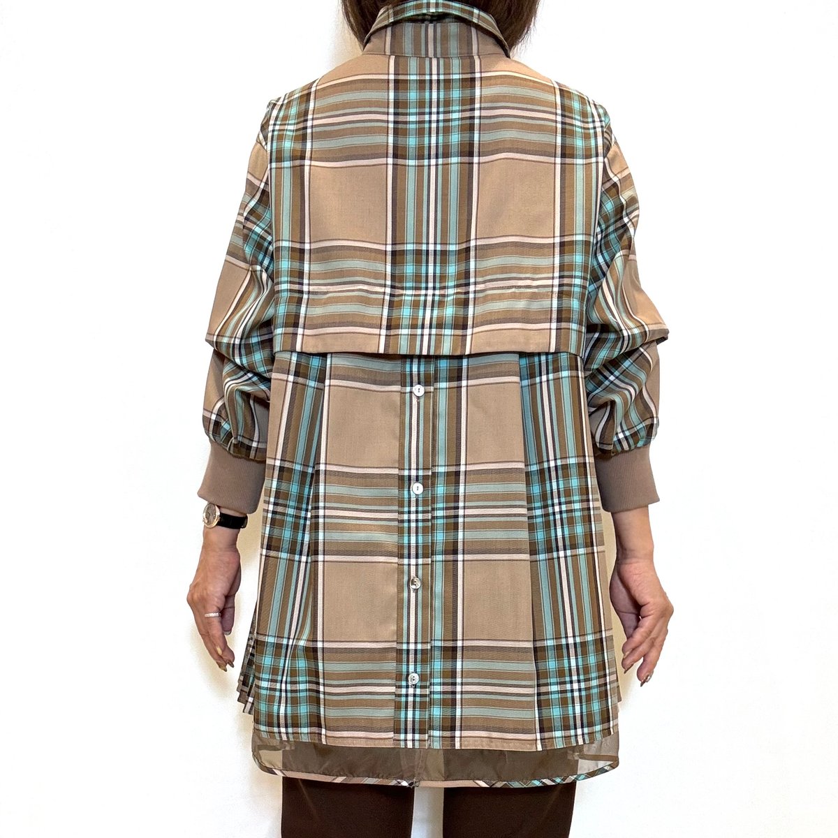 Lallia mu／ラリアムー】サイドプリーツチェックシャツ | Aimant-エマン