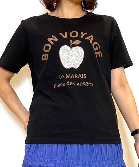 【Le MARAIS ／ル マレ】アップルスパンコールロゴTシャツ